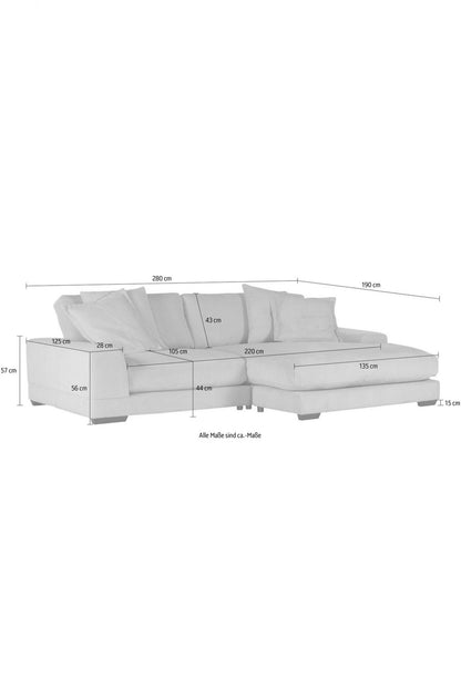 Big Sofa Ecke / Ecksofa in Cord Beige