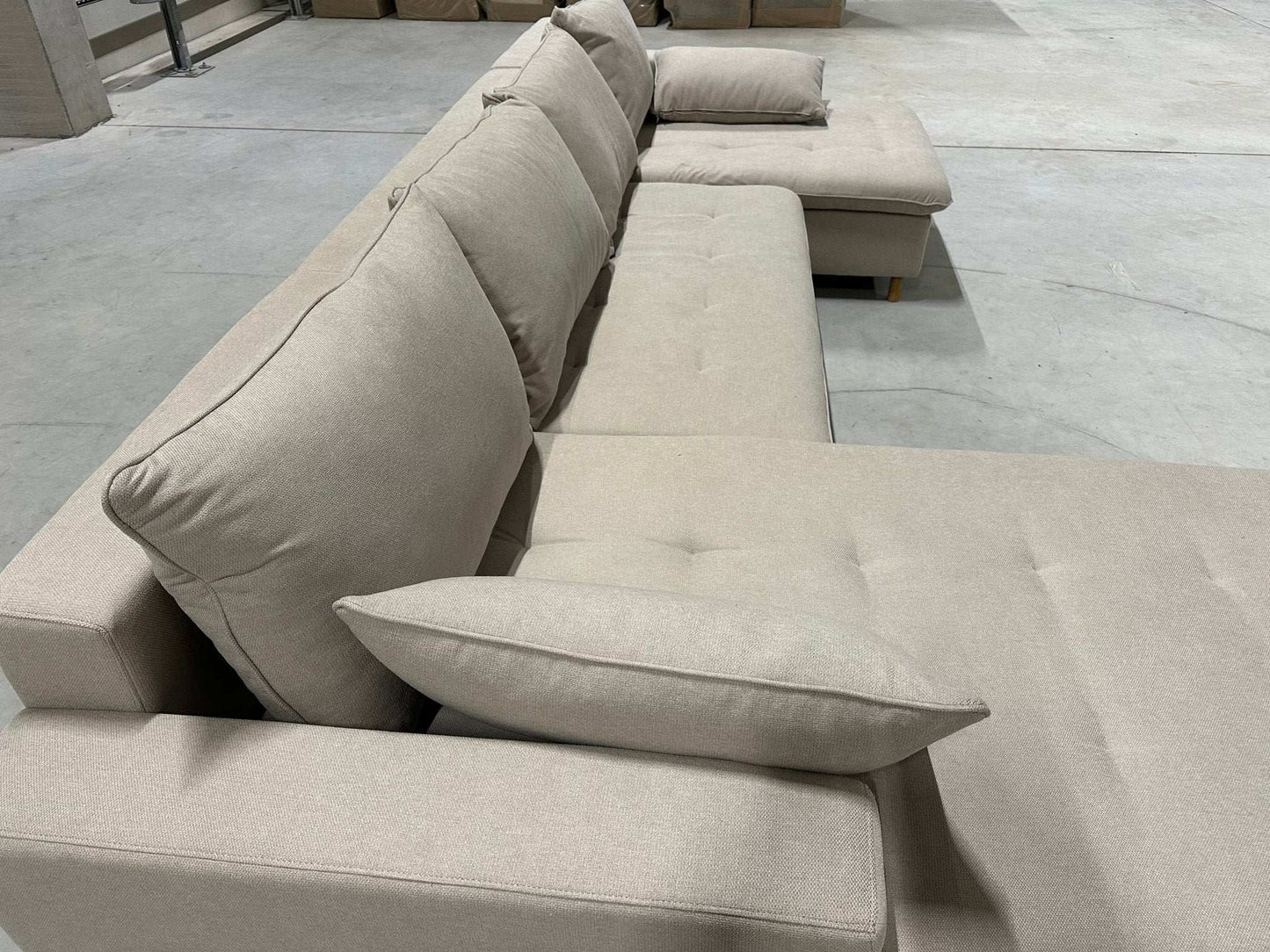 XL Wohnlandschaft in Webstoff Sand / Beige (Nordic Style) - POLSTEROASE