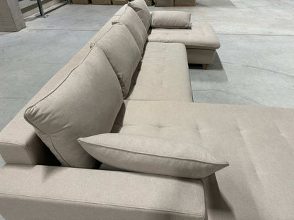 XL Wohnlandschaft in Webstoff Sand / Beige (Nordic Style) - POLSTEROASE