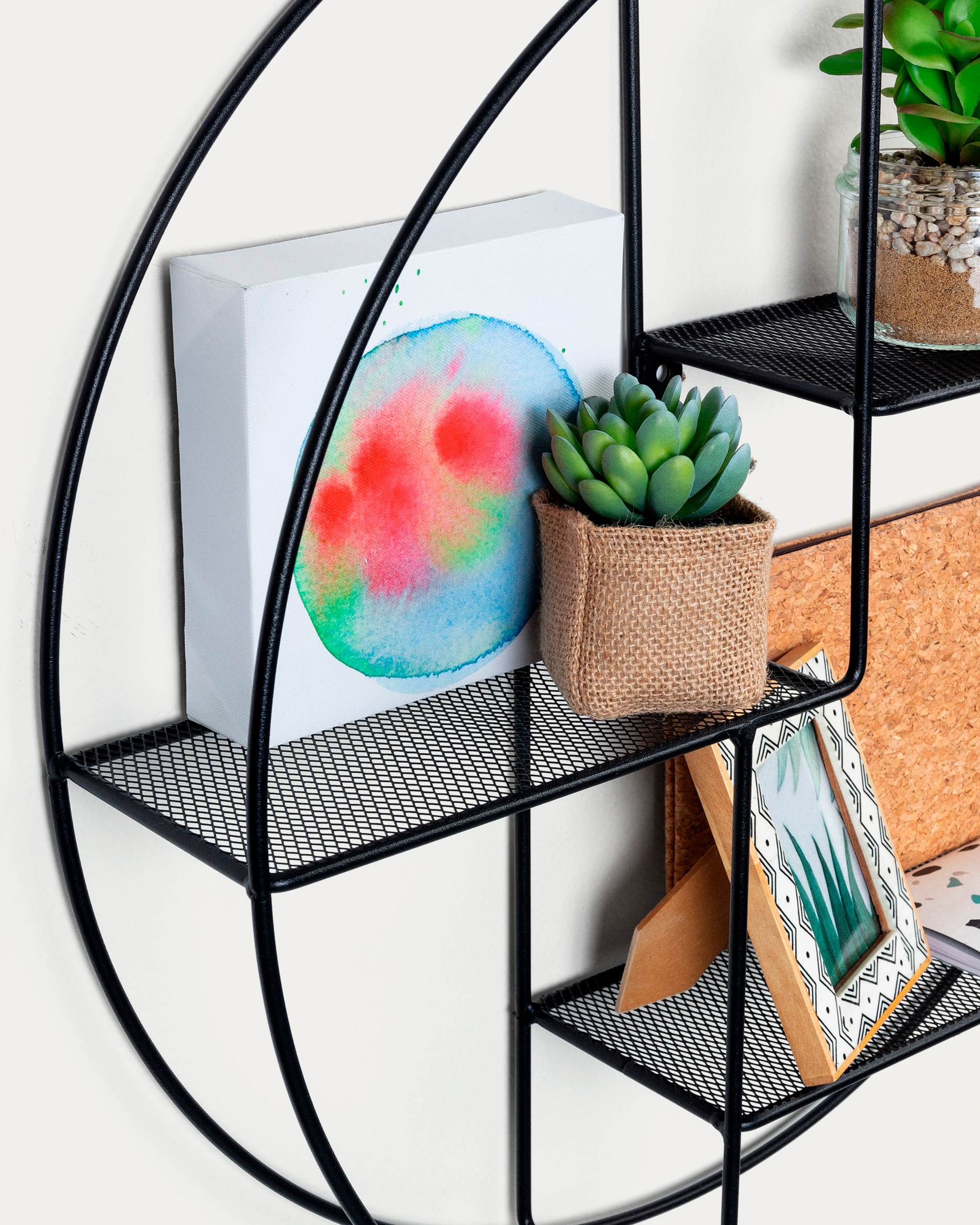 Across Wandregal Ø55 cm – Rundes Designregal aus schwarzem Stahl (Industrial Style)