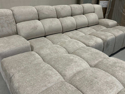 Bubble Sofa / Ecksofa in Chenille Beige - POLSTEROASE