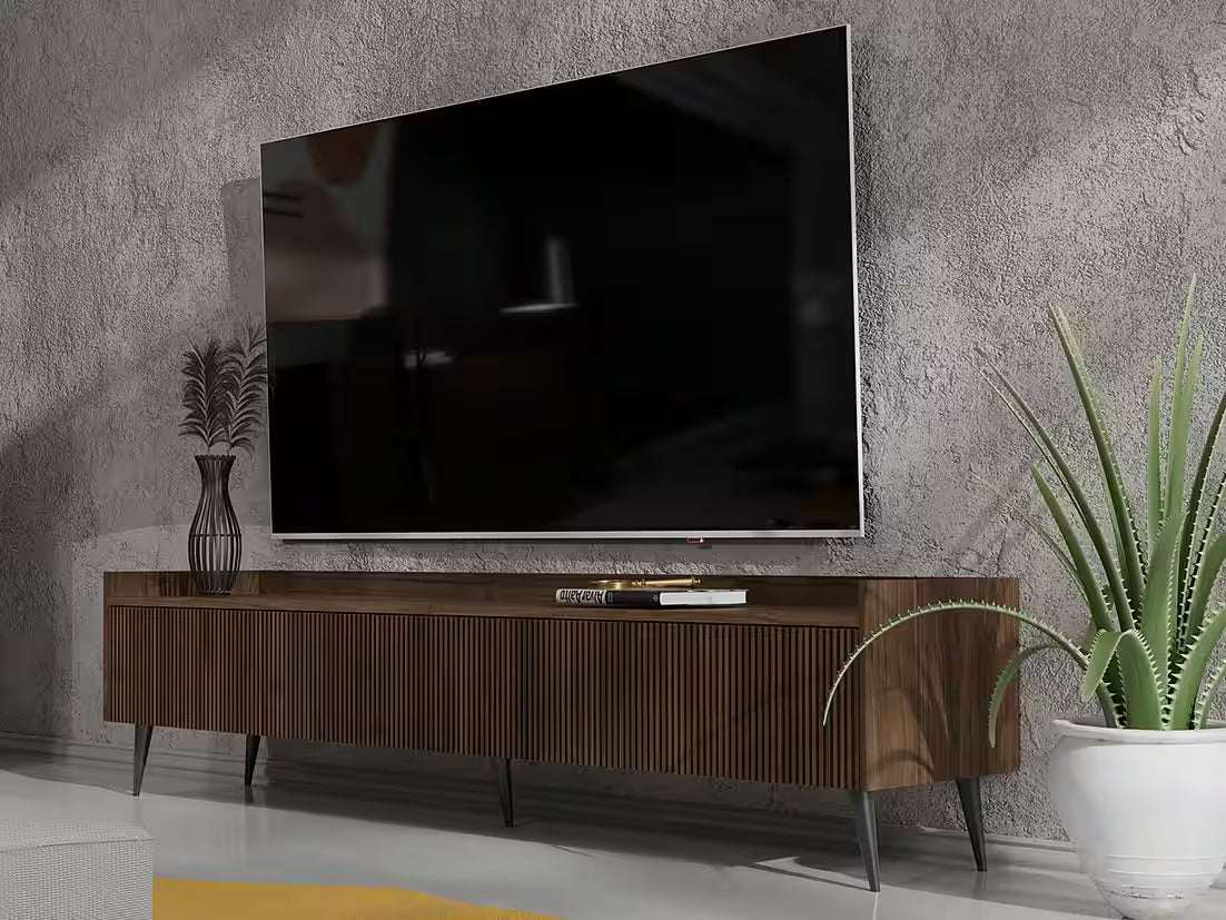 AVEN TV-Board 180 cm – Design Lowboard mit Lamellenfront & 3 Türen