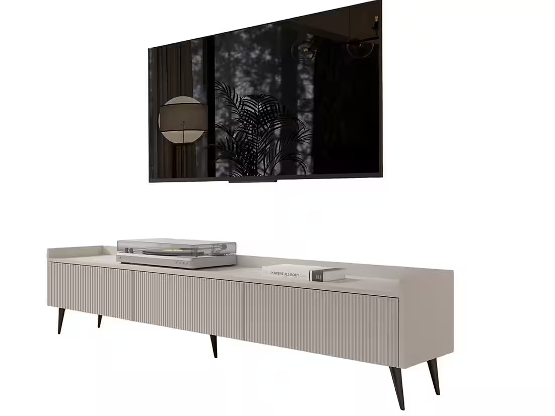 AVEN TV-Board 180 cm – Design Lowboard mit Lamellenfront & 3 Türen