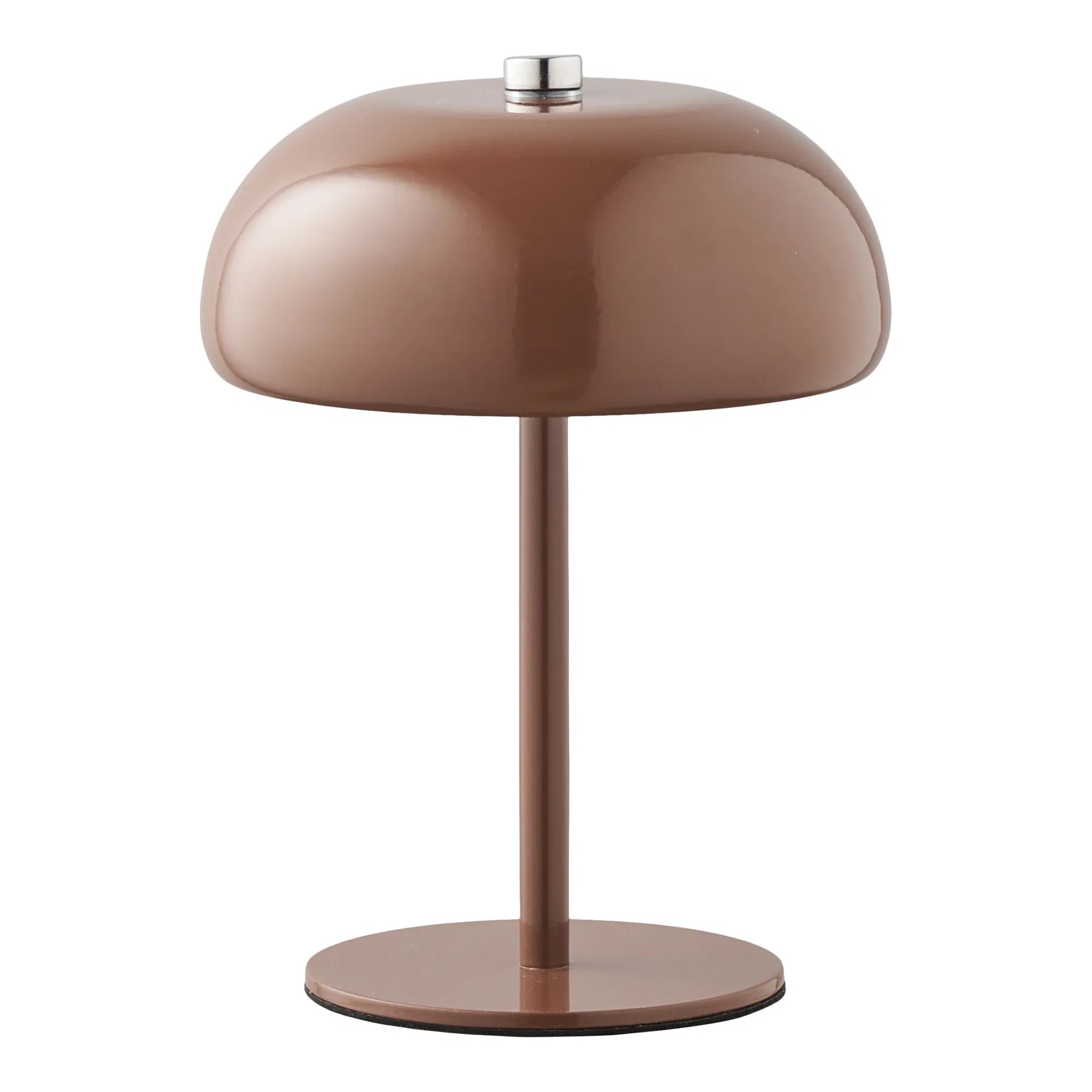 Akku Tischlampe Braun Ø13 cm – Kabellose LED Lampe im skandinavischen Design