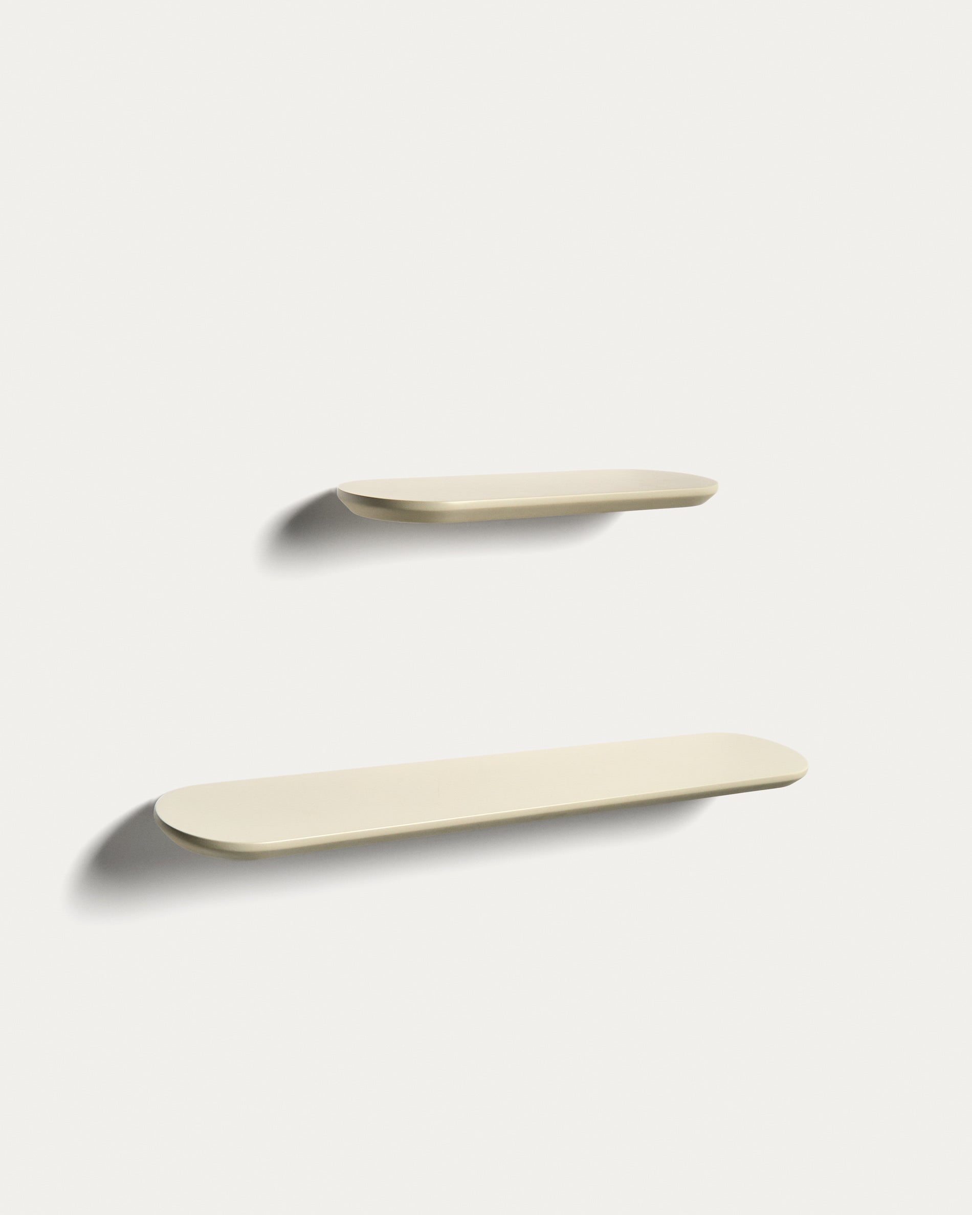 Arely Wandregal Set (2er) 35/55 cm – Beige Designregale für moderne Räume