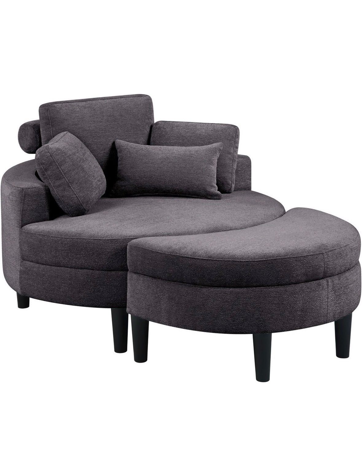 Loveseat / Relaxliege in Webstoff Anthrazit - POLSTEROASE