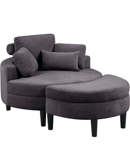 Loveseat / Relaxliege in Webstoff Anthrazit - POLSTEROASE