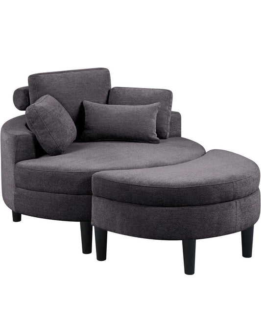 Loveseat / Relaxliege in Webstoff Anthrazit - POLSTEROASE