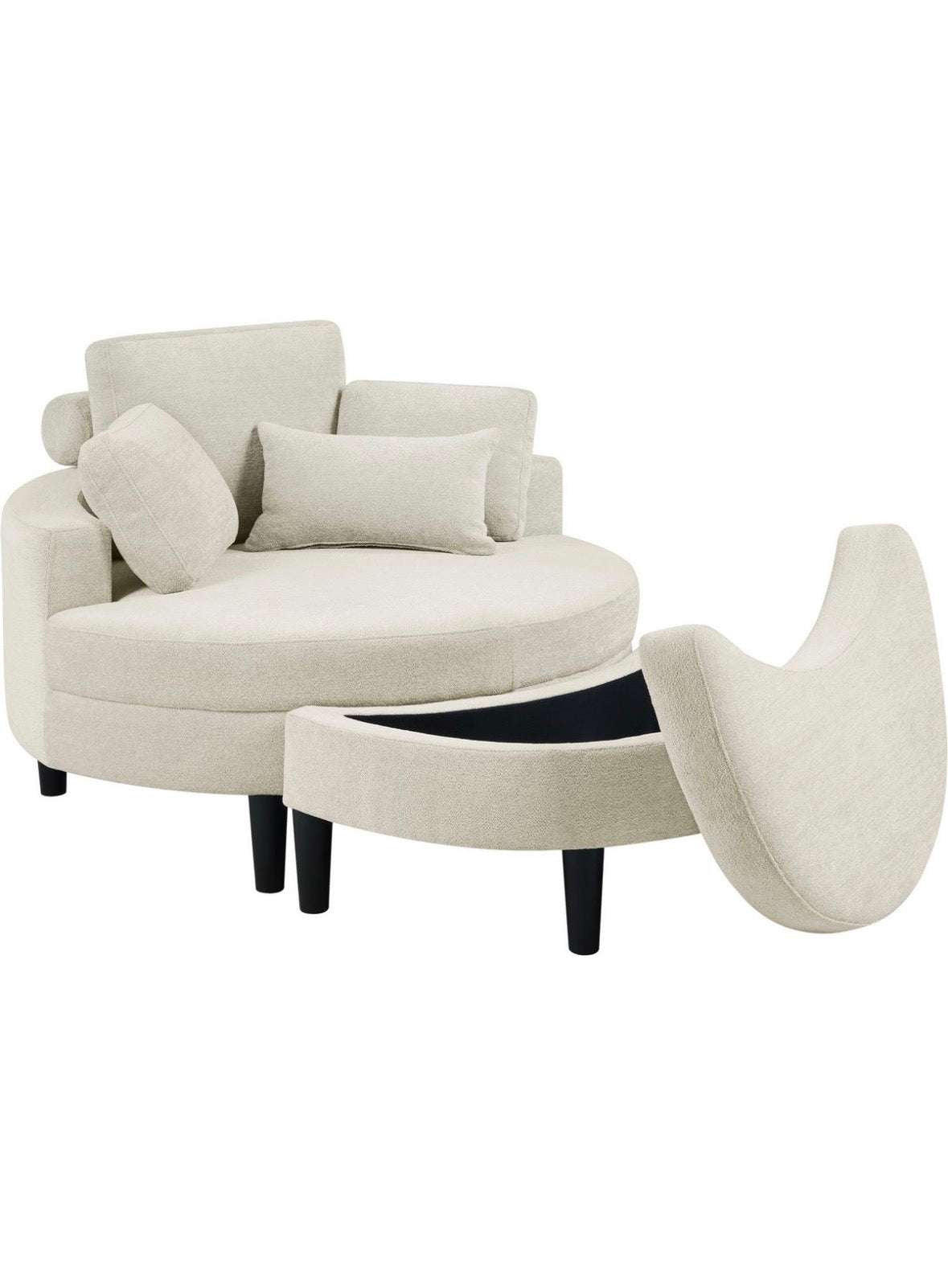 Loveseat in Struktur Creme / Beige - POLSTEROASE