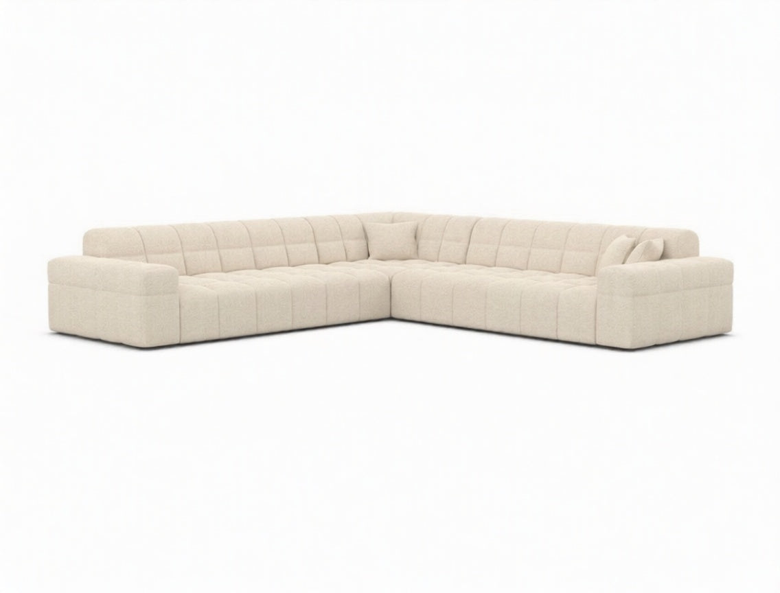 Designer Ecksofa in Struktur Beige, 246 cm Breite | PolsterOase