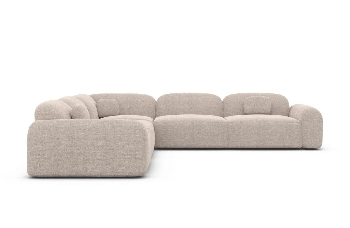 Ecksofa in Struktur Beige, 255 cm Breite