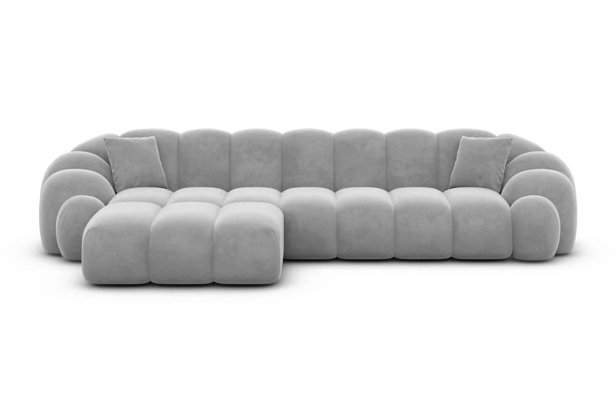 Bubble Sofa in Samt Grau, 299 cm Breite