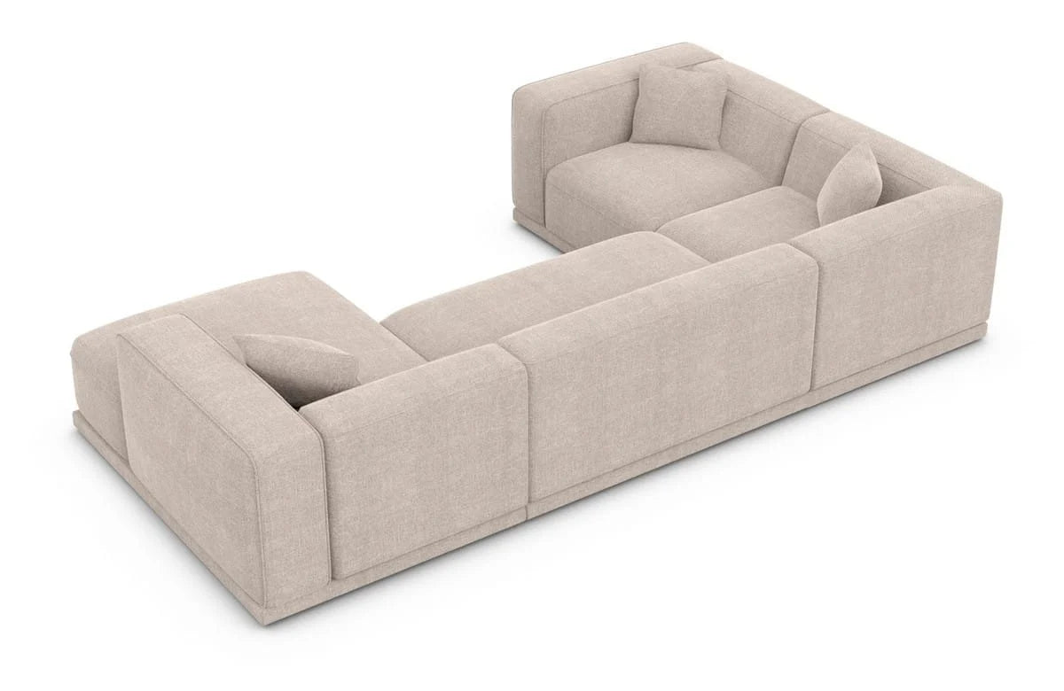 Wohnlandschaft in Struktur Beige, 330 cm Breite