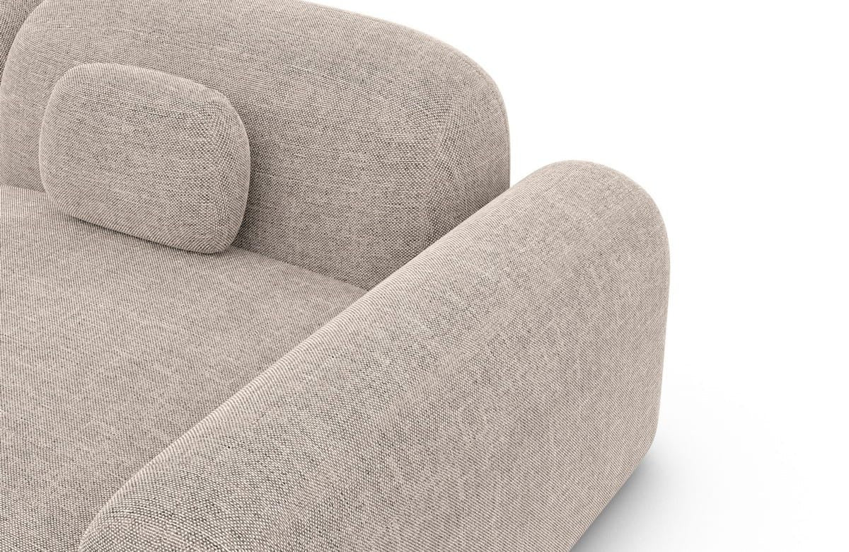 Sofa Wohnlandschaft in Struktur Beige, 328 cm Breite