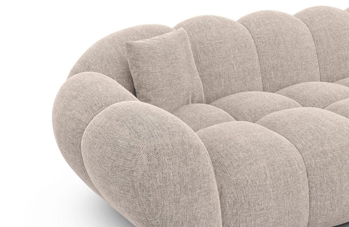 Bubble Sofa Wohnlandschaft in Struktur Beige, 323 cm Breite