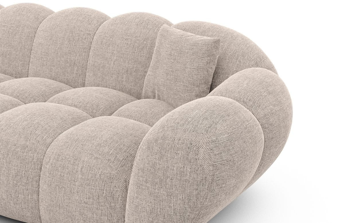 Bubble Sofa Wohnlandschaft in Struktur Beige, 330 cm Breite