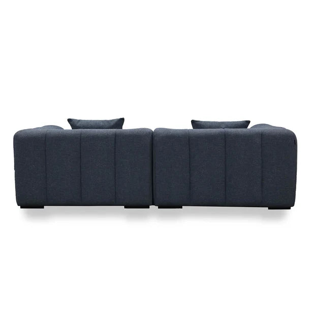 Bora Ecksofa (links) in Bouclé Blau, 240 cm Breite | PolsterOase