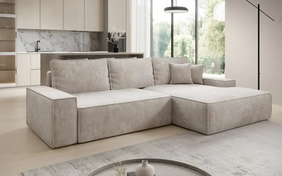 Brenta Ecksofa (rechts) in Cord, 294 cm Breite