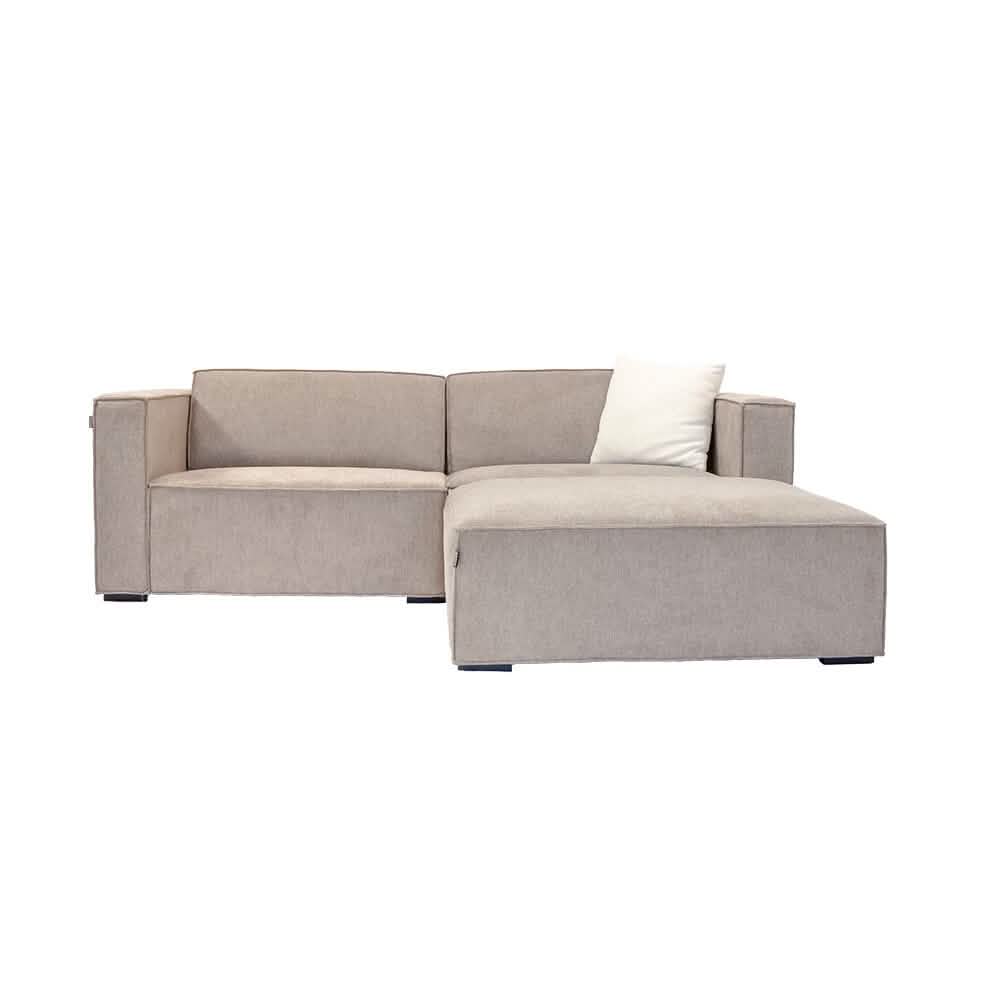 Balu in Strukturstoff Beige + Hocker, 230 cm Breite | PolsterOase