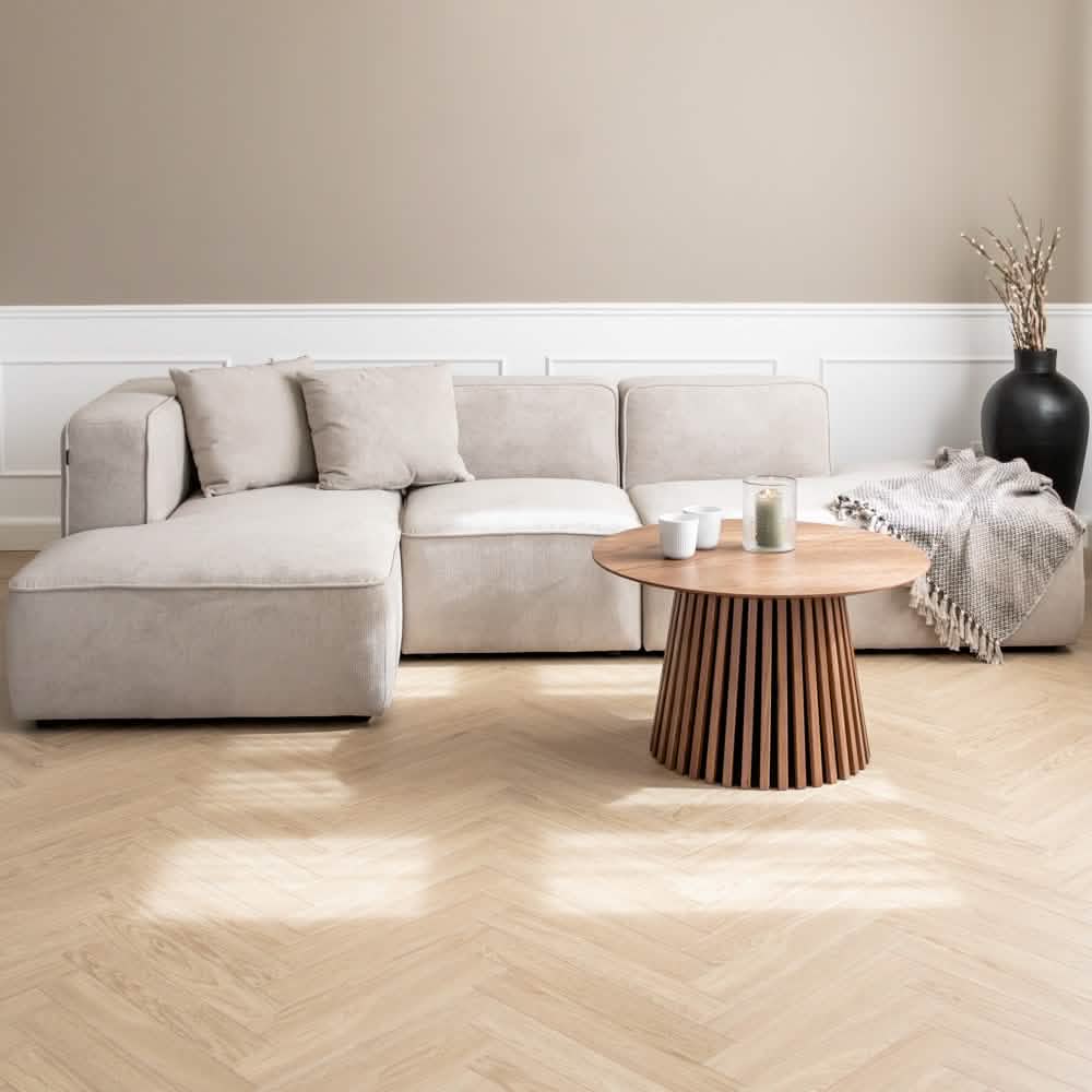 Benne Modulsofa Links in Beige, 290 cm Breite | PolsterOase