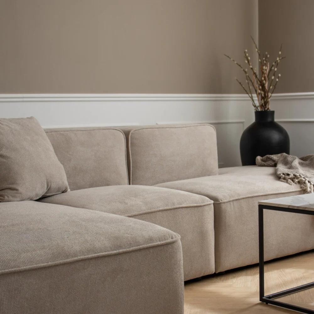 Benne offenes Modul Rechts in Beige, 127 cm Breite | PolsterOase