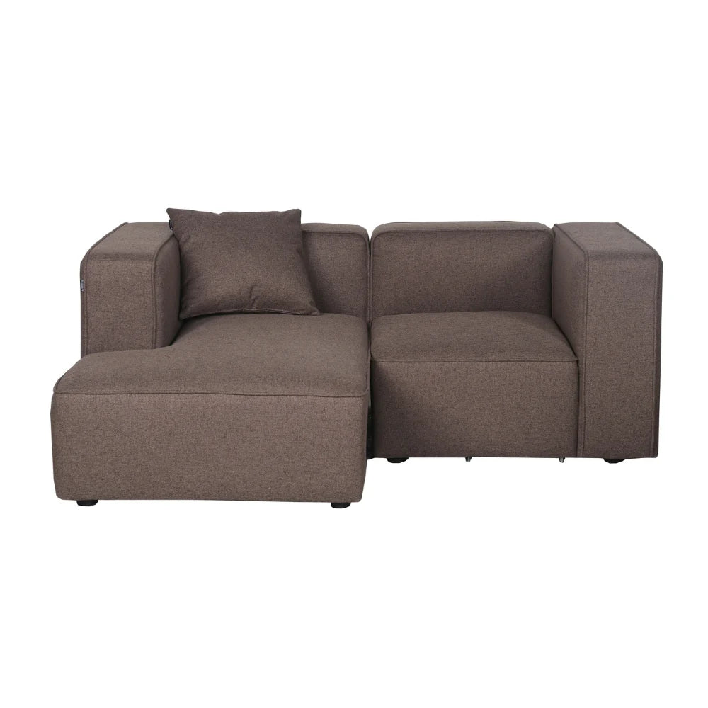 Benne Modulsofa mit Chaiselonge Links in Braun, 222 cm Breite | PolsterOase