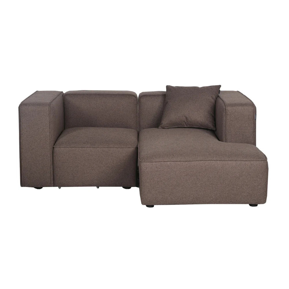 Benne Modulsofa mit Chaiselonge Rechts in Braun, 185 cm Breite | PolsterOase