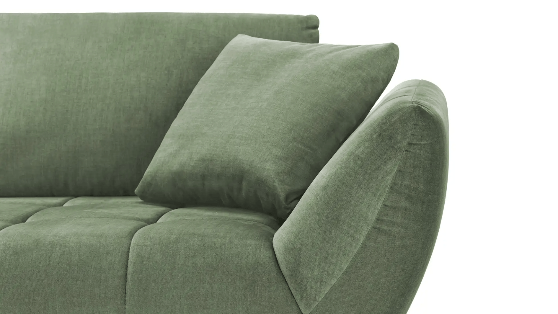 Ecksofa L - Form in Samt Grün - POLSTEROASE