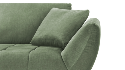 Ecksofa L - Form in Samt Grün - POLSTEROASE