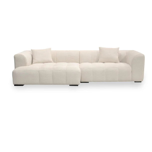 Bora Ecksofa (links) in Breitcord Beige, 304 cm Breite | PolsterOase