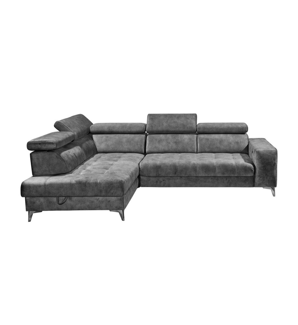 Elektrisches Ecksofa in Samt, 282cm Breite | PolsterOase