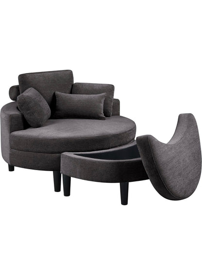Loveseat / Relaxliege in Webstoff Anthrazit - POLSTEROASE