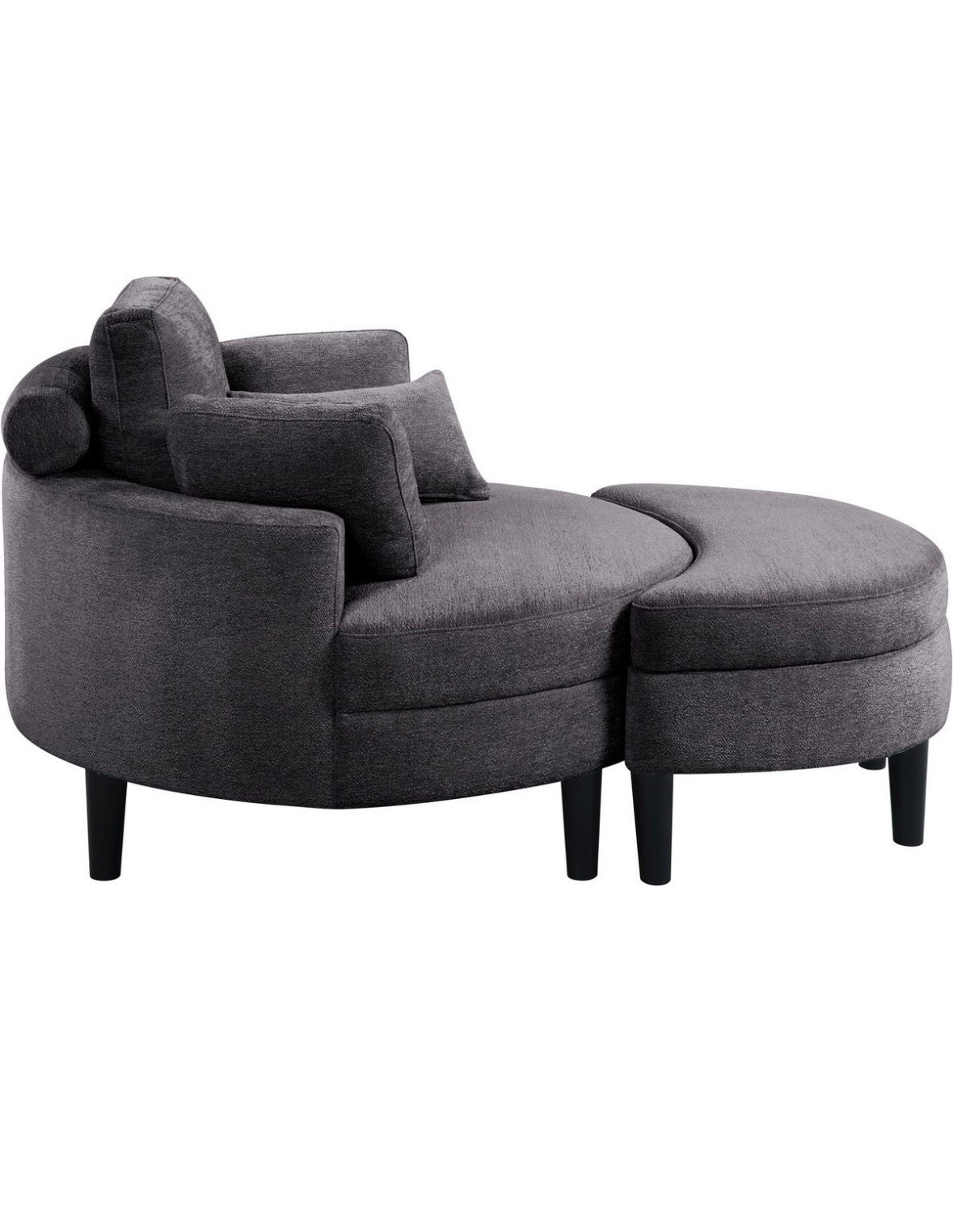 Loveseat / Relaxliege in Webstoff Anthrazit - POLSTEROASE
