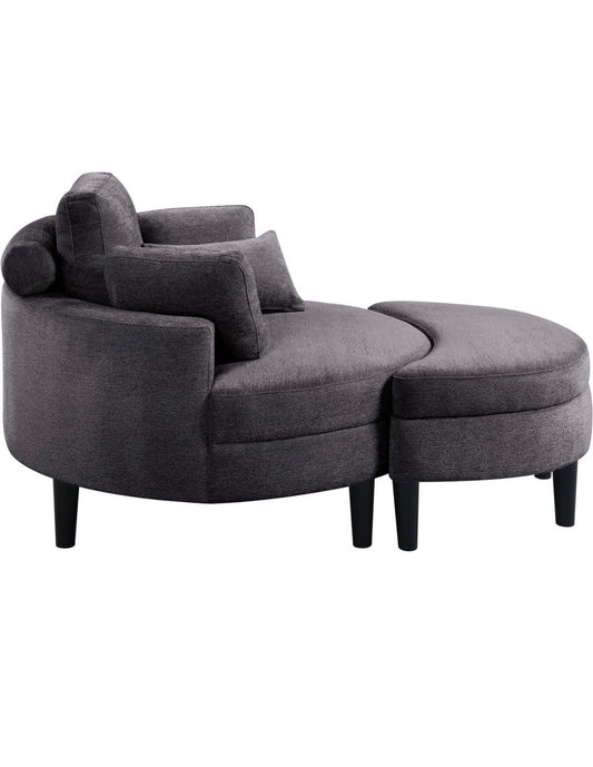 Loveseat / Relaxliege in Webstoff Anthrazit - POLSTEROASE