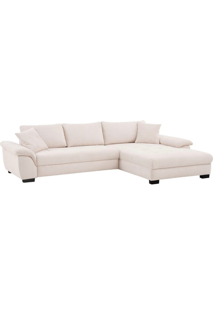 Ecksofa L - Form mit Schlaffunktion + BK in Cord Beige - POLSTEROASE
