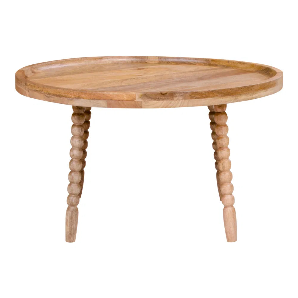 Couchtisch aus Mangoholz Ø60 cm – Runder Beistelltisch im skandinavischen Stil