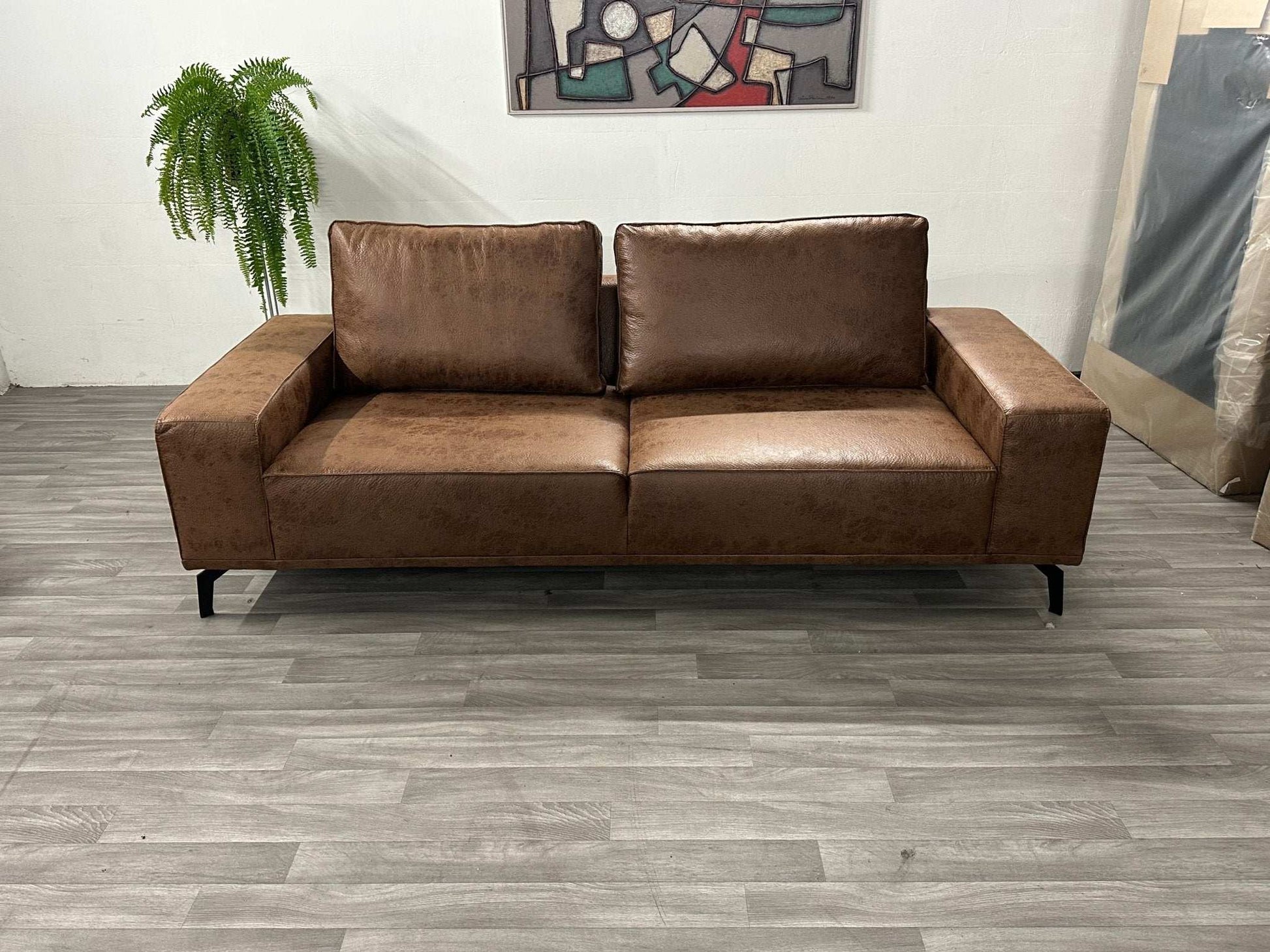 3 - Sitzer in Lederoptik Braun / Cognac - POLSTEROASE