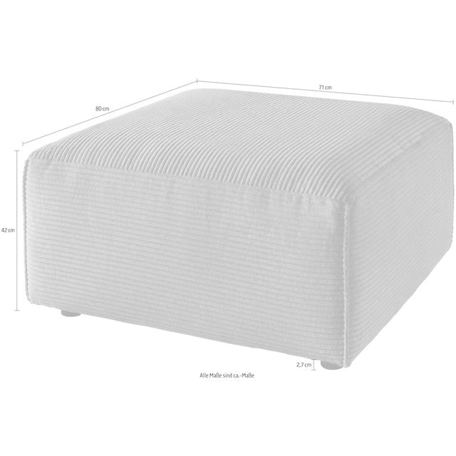 Stilvoller Hocker / Megahocker in Cord Grün - POLSTEROASE