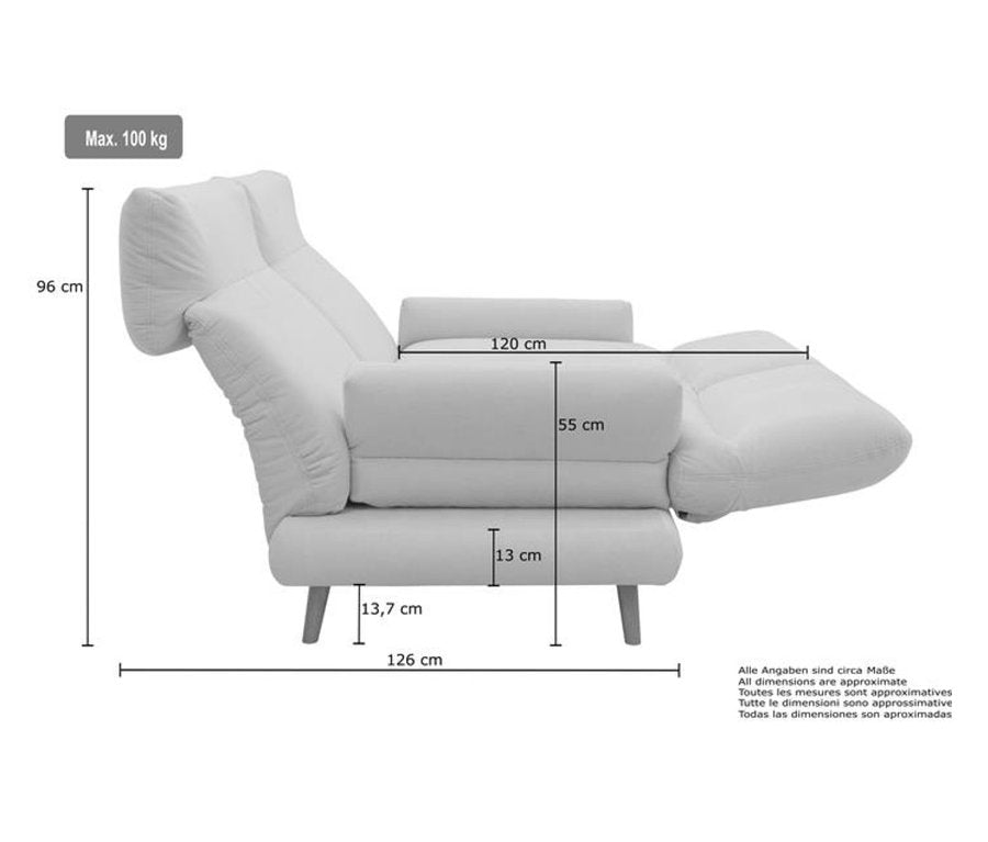 2 Sitzer mit Spinfunktion in Cord Creme - POLSTEROASE