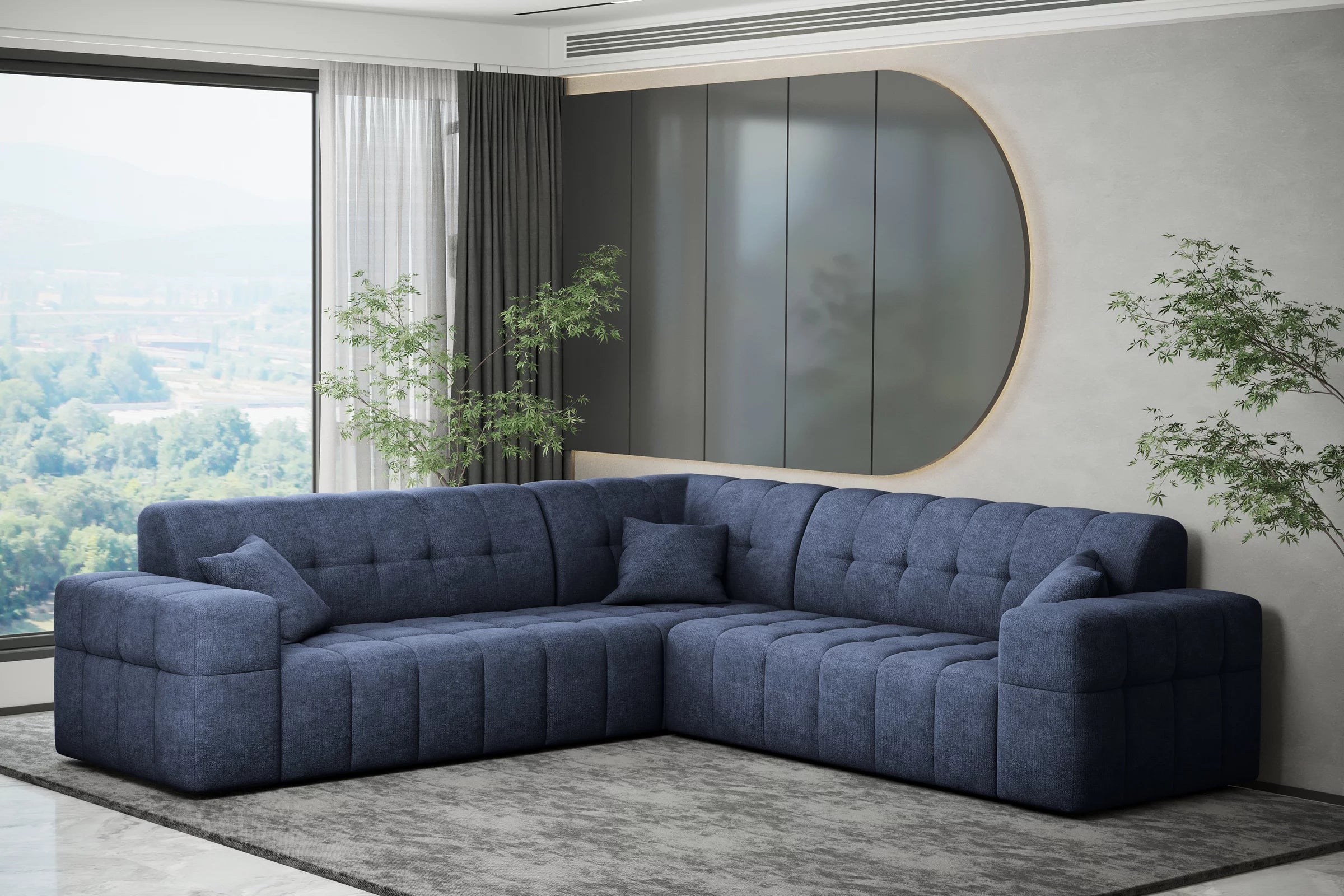 Ecksofa Nimes (gleichschenklig) in Teddy, 246 cm Breite