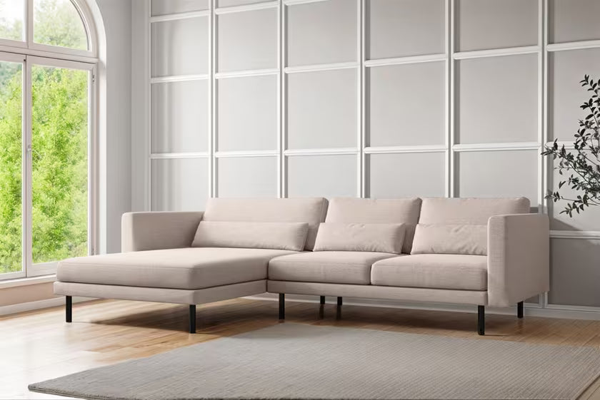 Ecksofa Dani (li) in Struktur, 281 cm Breite