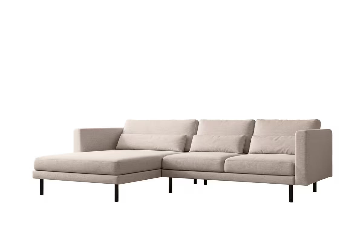 Ecksofa Dani (li) in Struktur, 281 cm Breite