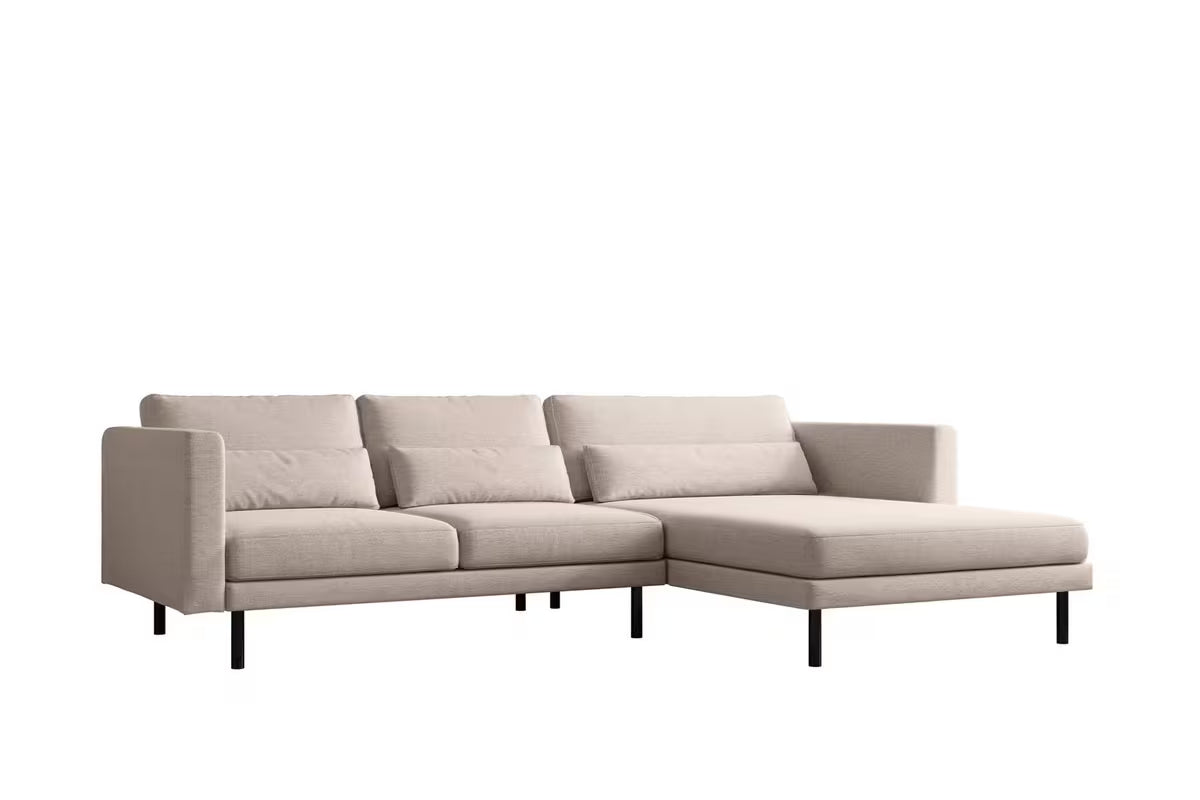 Ecksofa Dani (re) in Struktur, 281 cm Breite