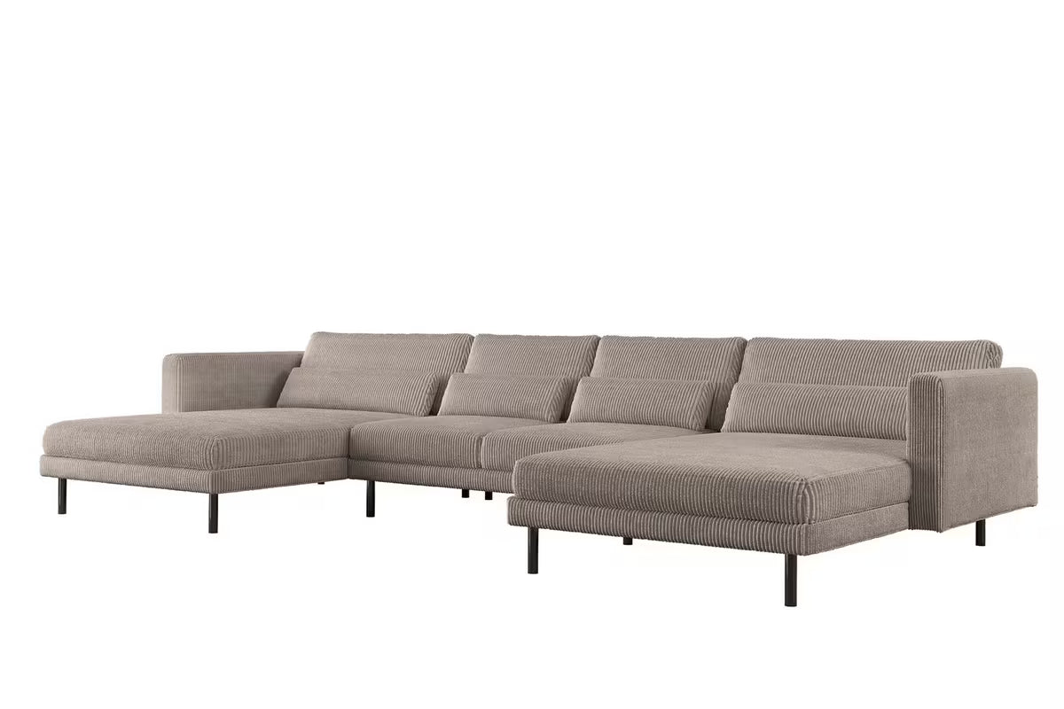 Sofa Wohnlandschaft Dani in Cord, 391 cm Breite