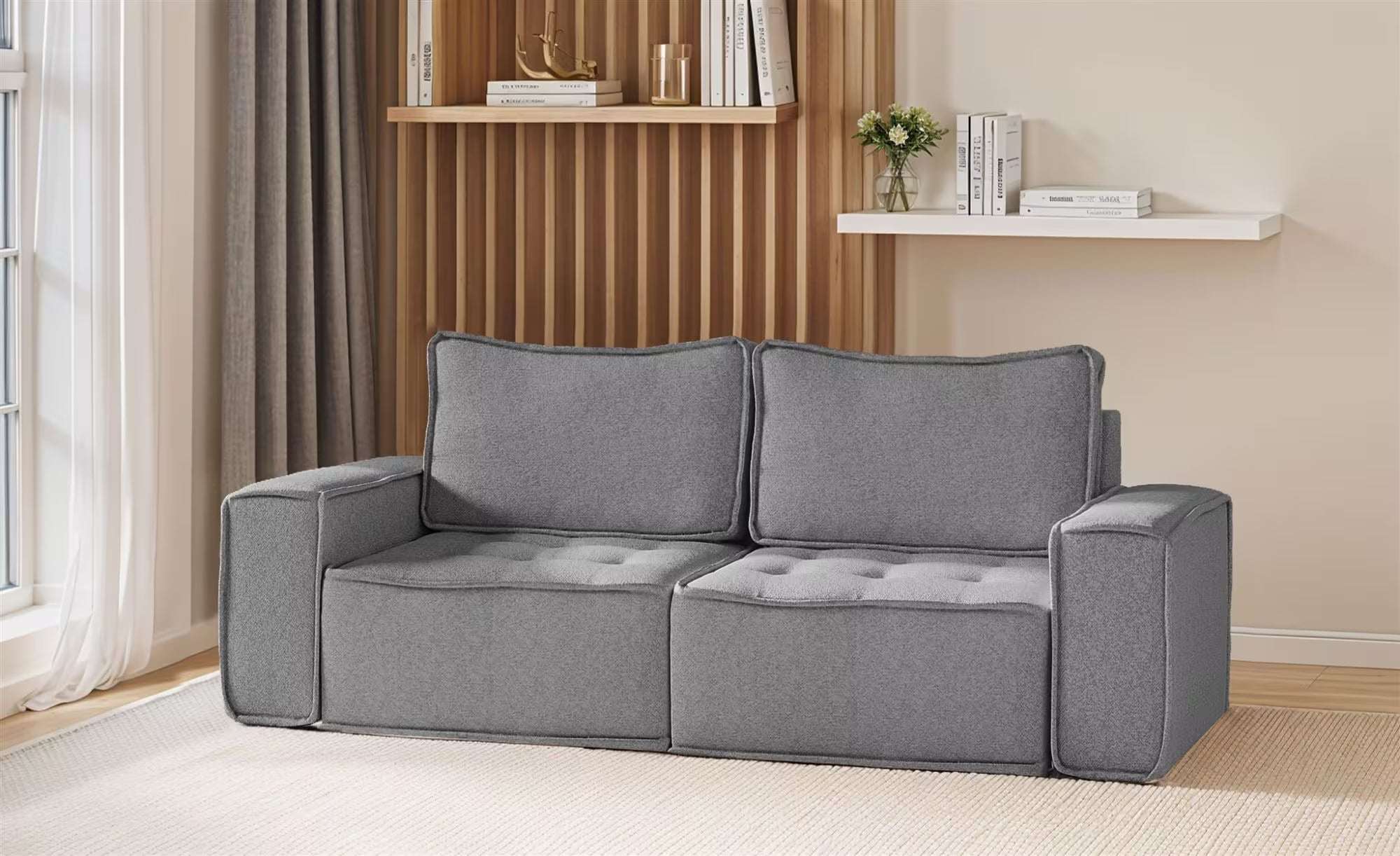 Boho Sofa in Struktur, 212 cm Breite