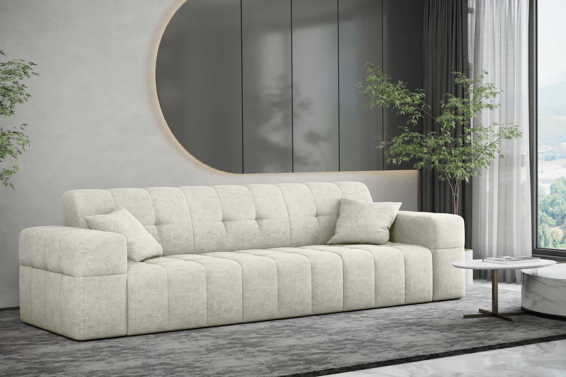 3-Sitzer Sofa Nimes in Teddy, 245 cm Breite