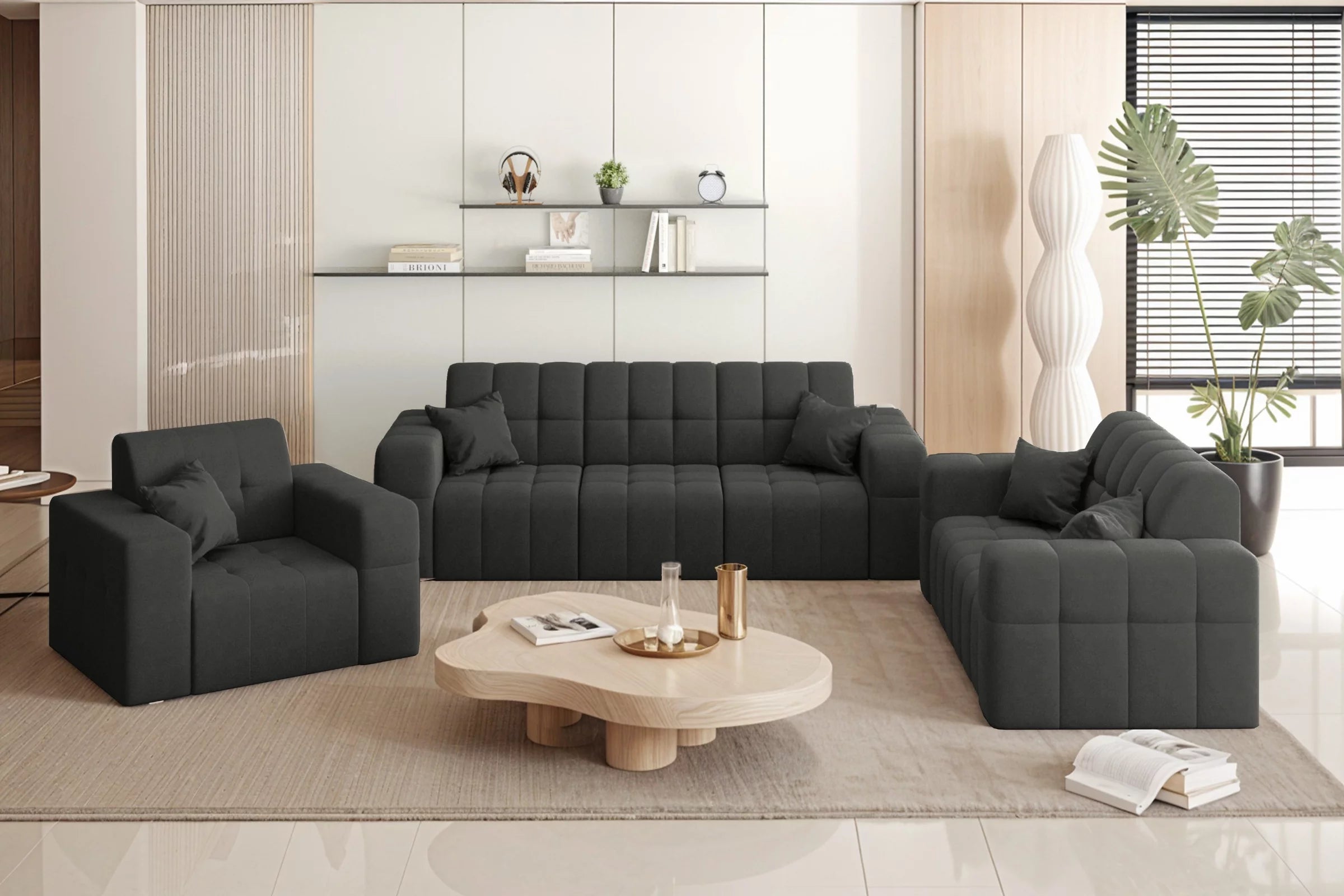 Sofa Set Nimes 3-2-1 #Variant_Schwarz