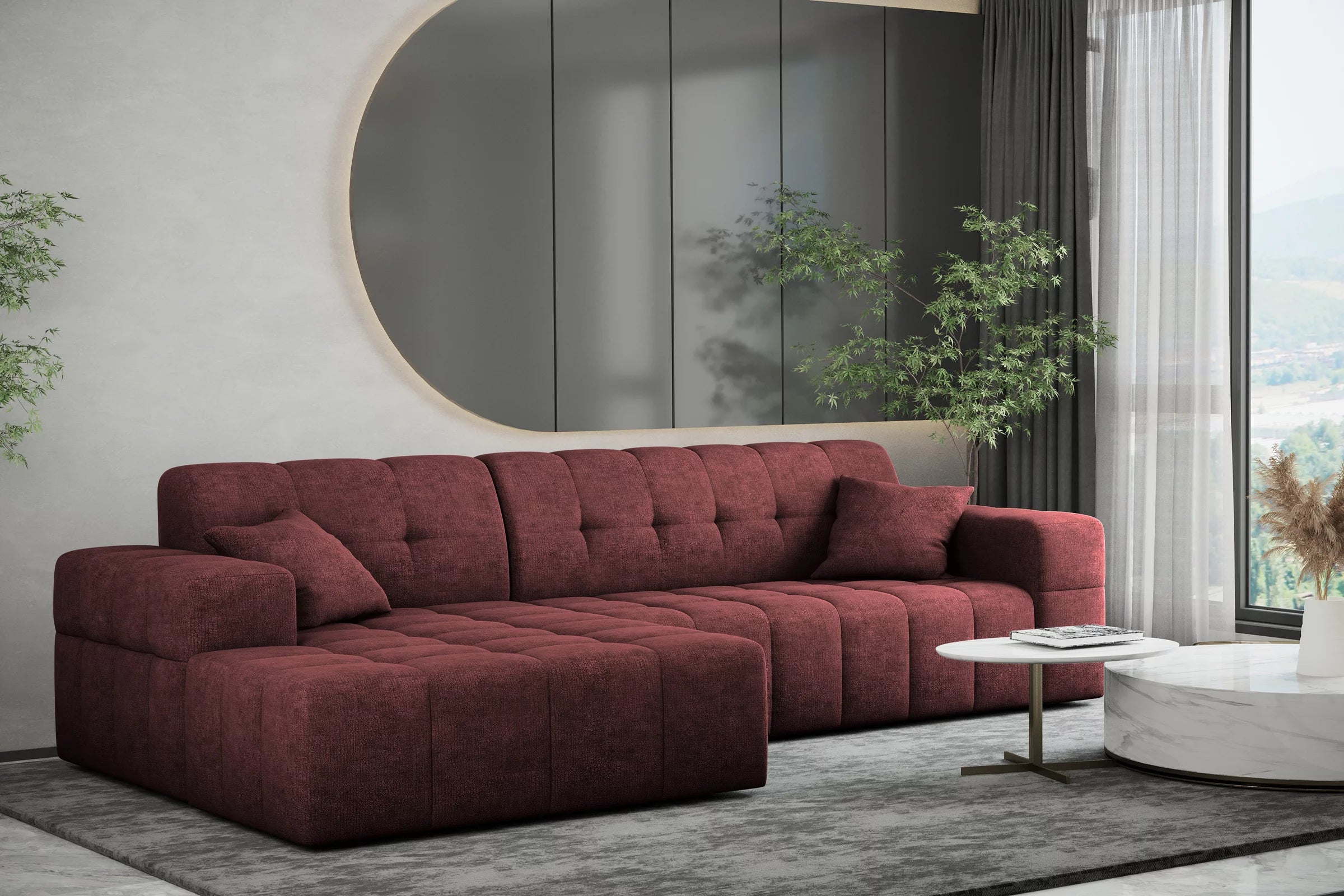 Ecksofa Nimes (li) in Teddy, 265 cm Breite