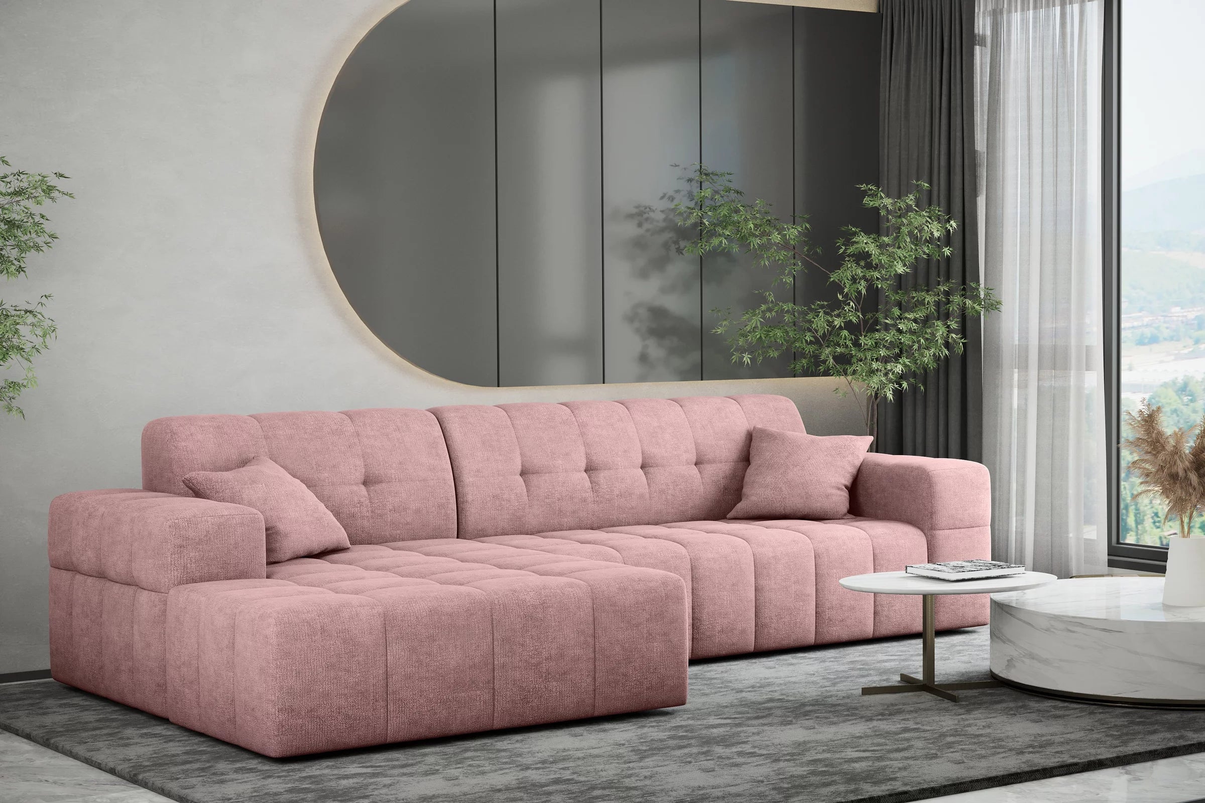 Ecksofa Nimes (li) in Teddy, 265 cm Breite