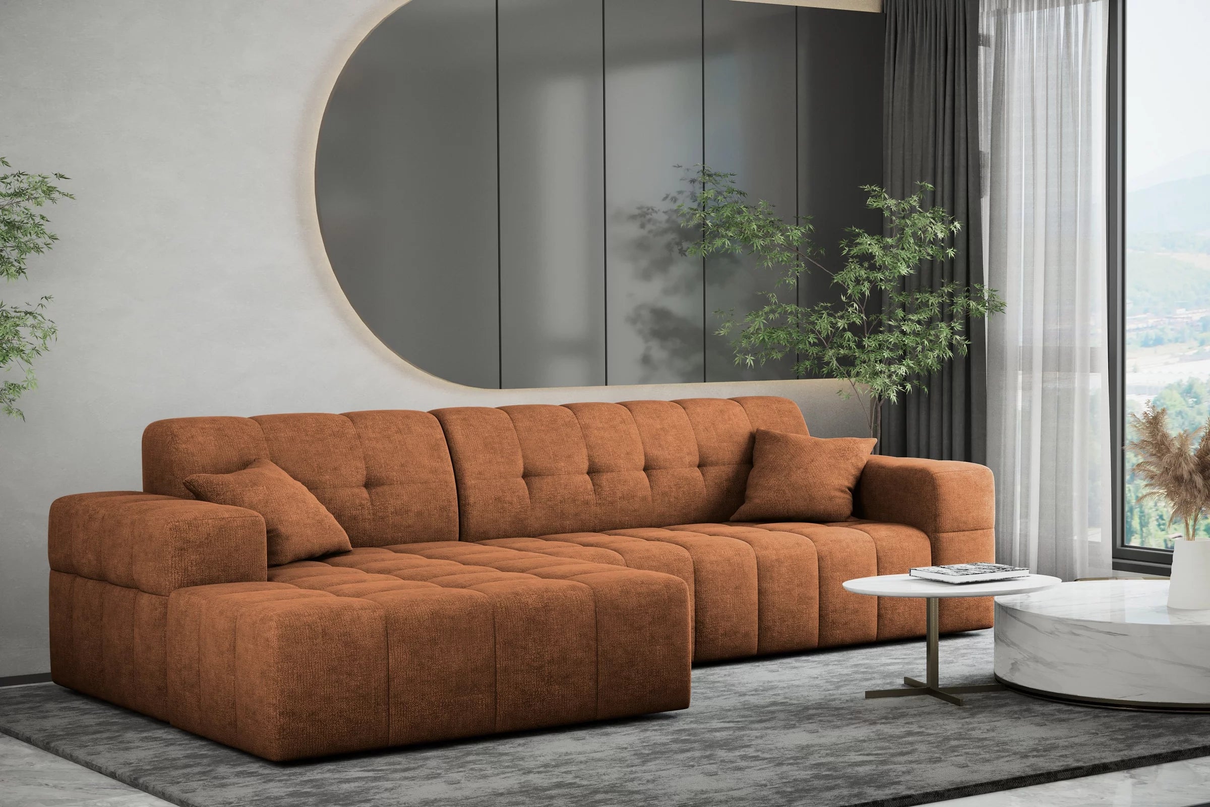 Ecksofa Nimes (li) in Teddy, 265 cm Breite